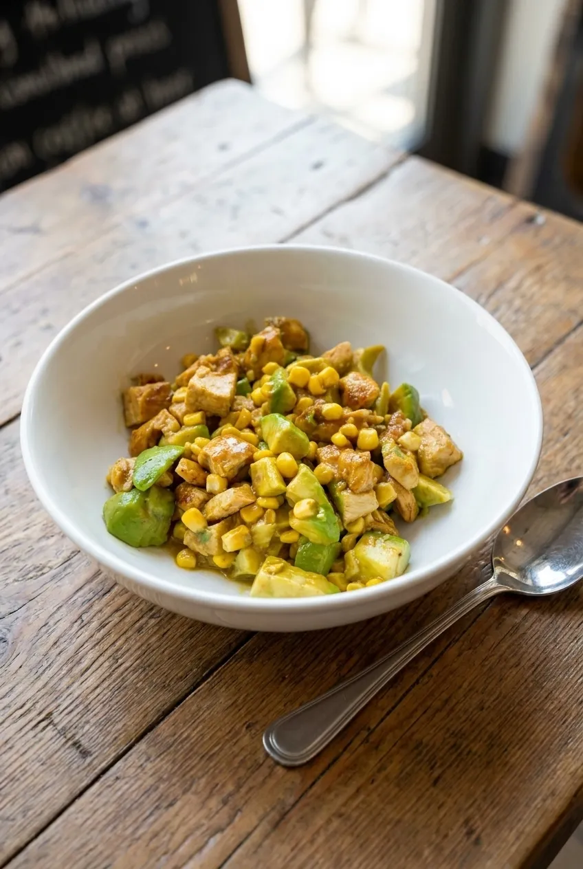 Final dish of Chicken Avocado Corn Salad