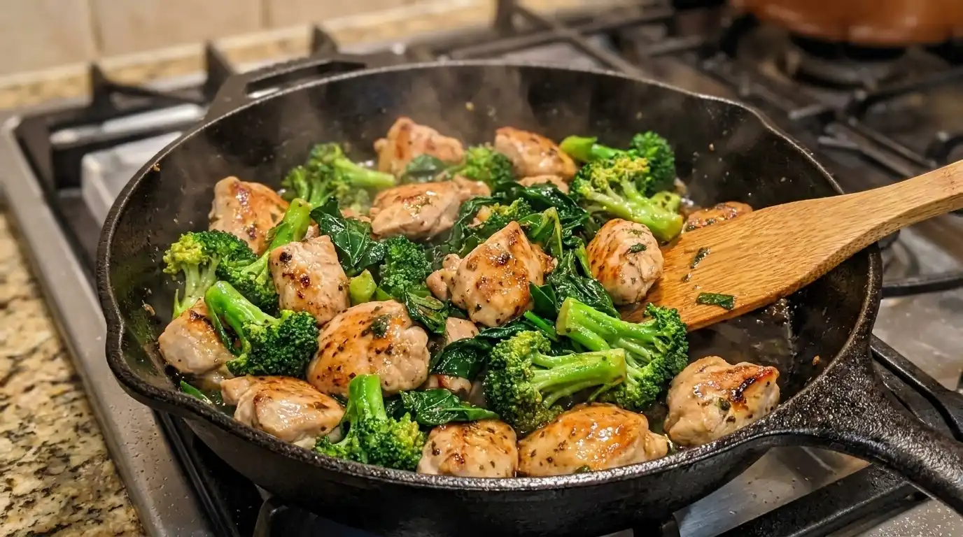 Healthy Chicken Broccoli Spinach Stir Fry