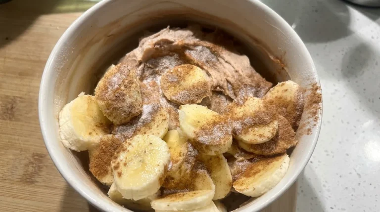 High-Protein Chocolate Peanut Butter Frozen Yogurt Bowl