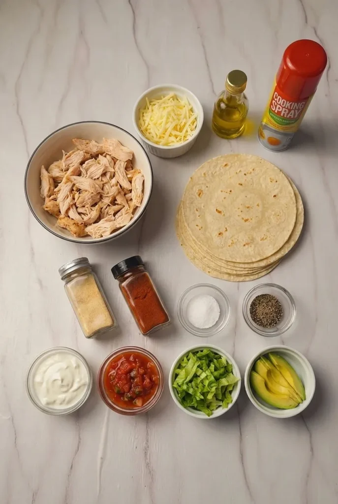 Ingredients for Chicken Flautas