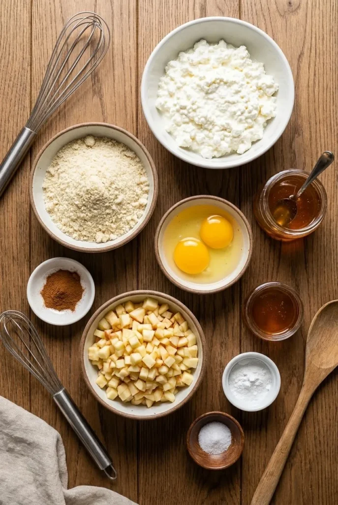 Ingredients for Cottage Cheese Apple Cinnamon Bars