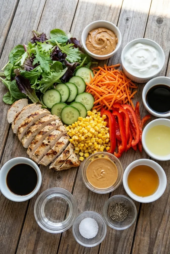 Ingredients for Peanut Butter Dressing Salad