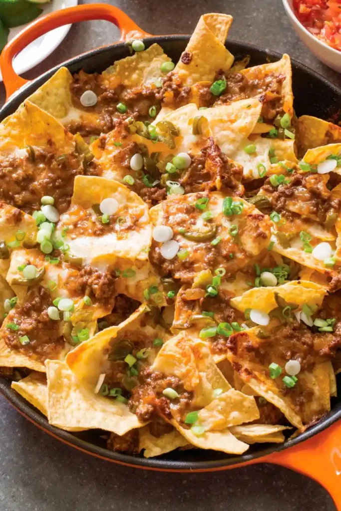 Cast Iron Loaded Beef Nachos