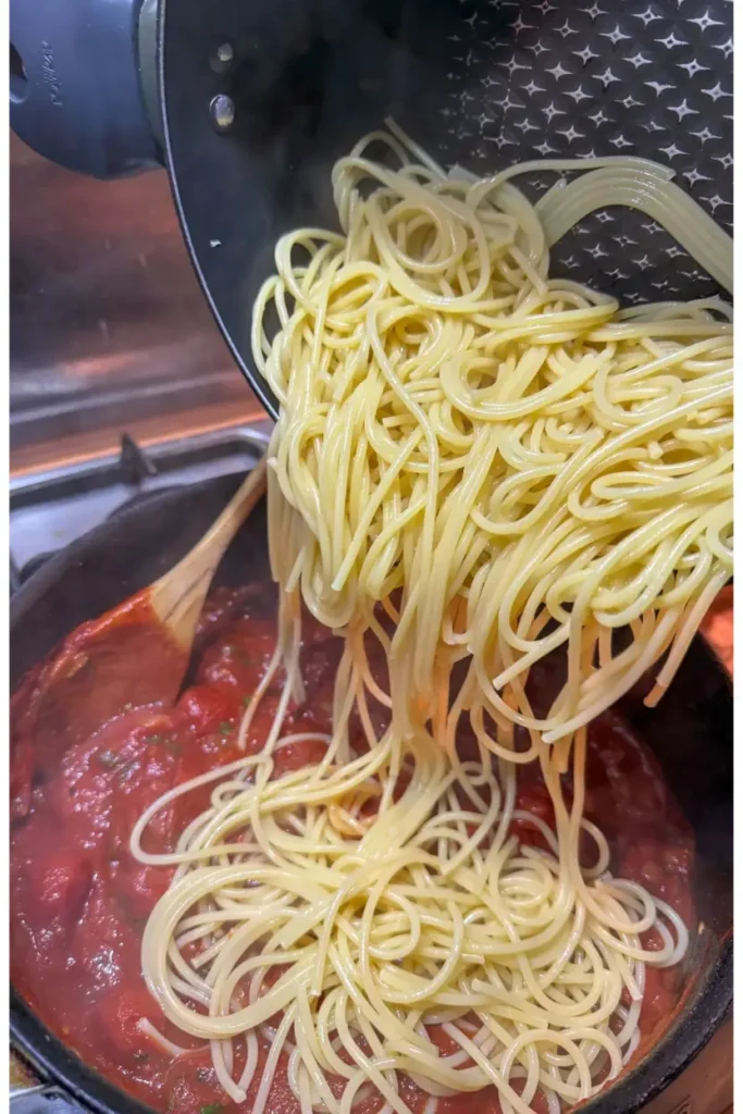 Combine Pasta and Sauce