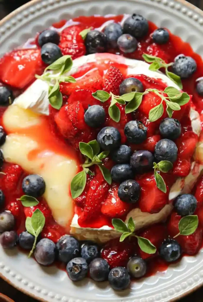 Honey Lemon Strawberry & Blueberry Baked Brie