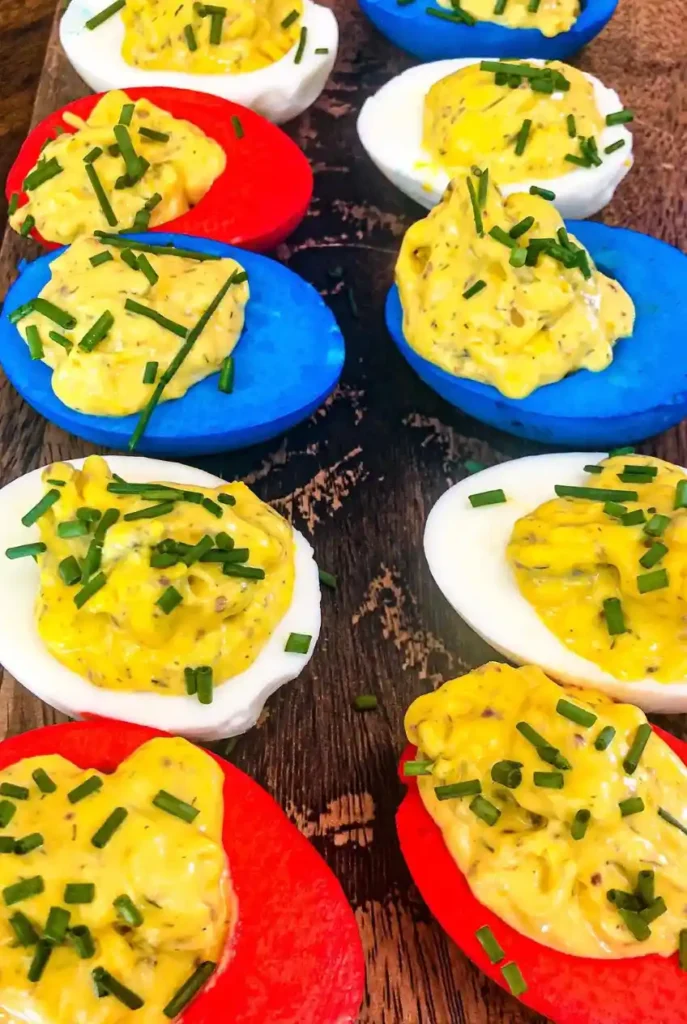 Patriotic Deviled Eggs