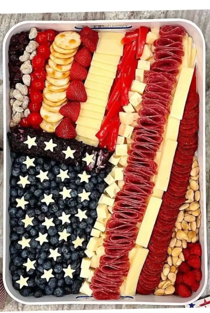 Patriotic Flag Cheese Tray