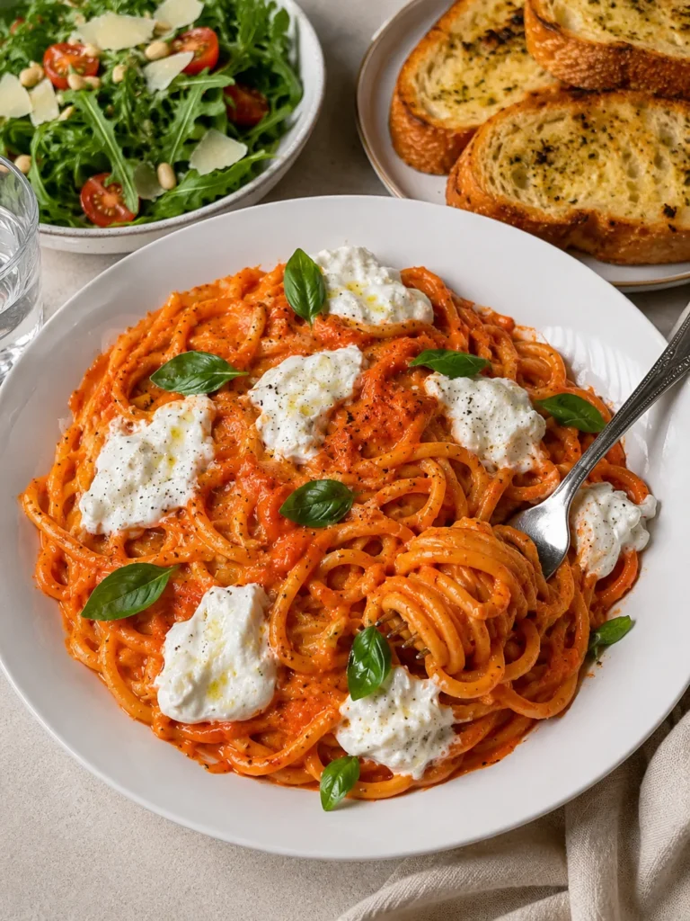 Roasted-cherry-tomato-pasta-with-basil-burrata