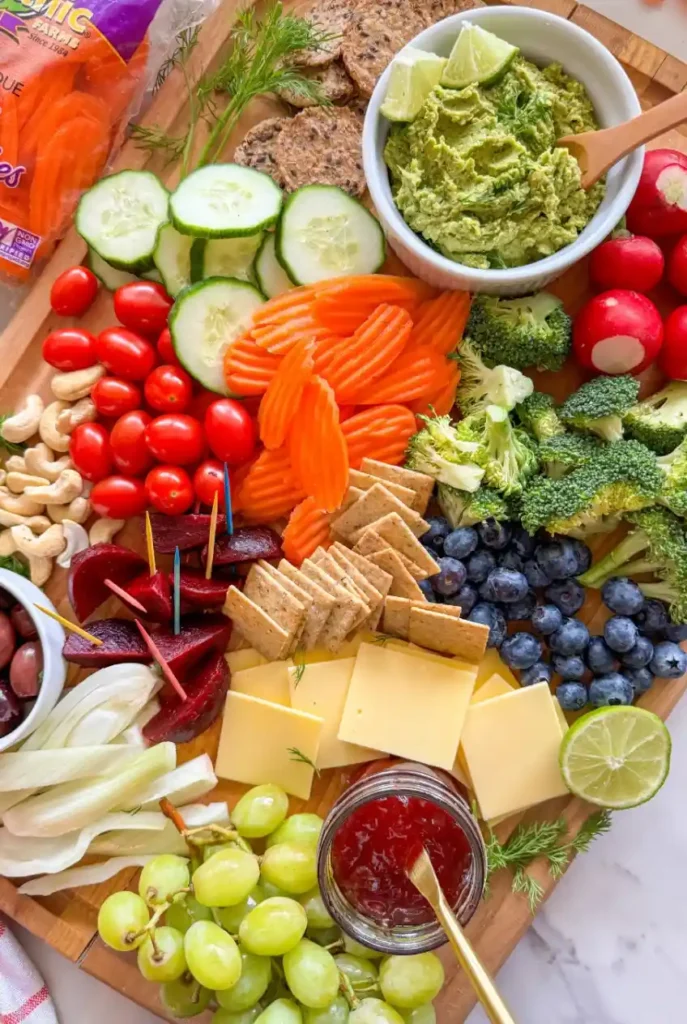 Veggie Charcuterie Board with Cilantro Hummus