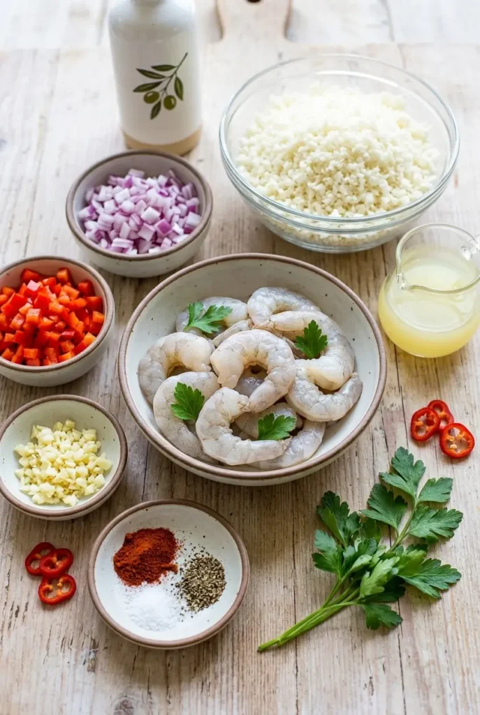 ingredientsShrimp Cauliflower Rice Recipe
