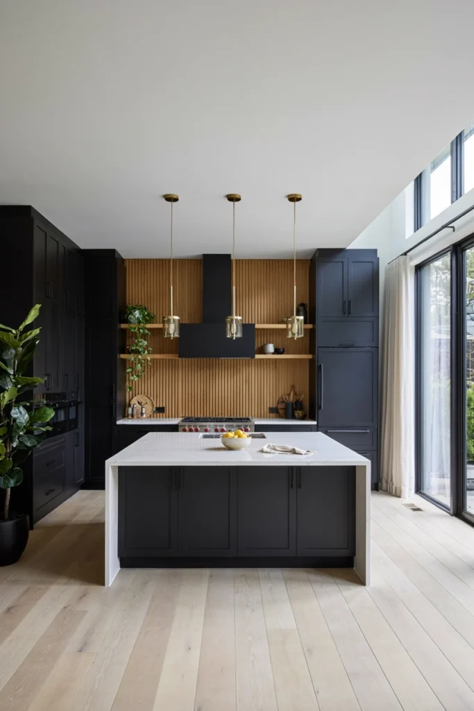 Black & Wood Aesthetic Kitchen