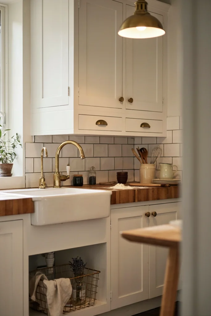 Antique Brass Hardware Kitchen Details