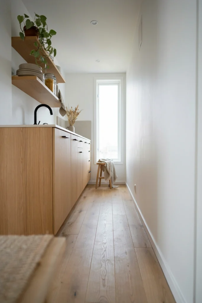 Scandinavian Narrow Kitchen Design