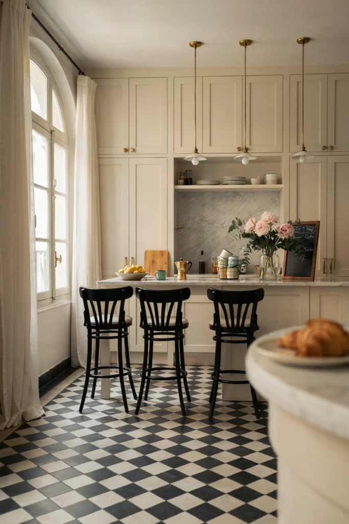 Timeless Parisian Kitchen With French Bistro Details
