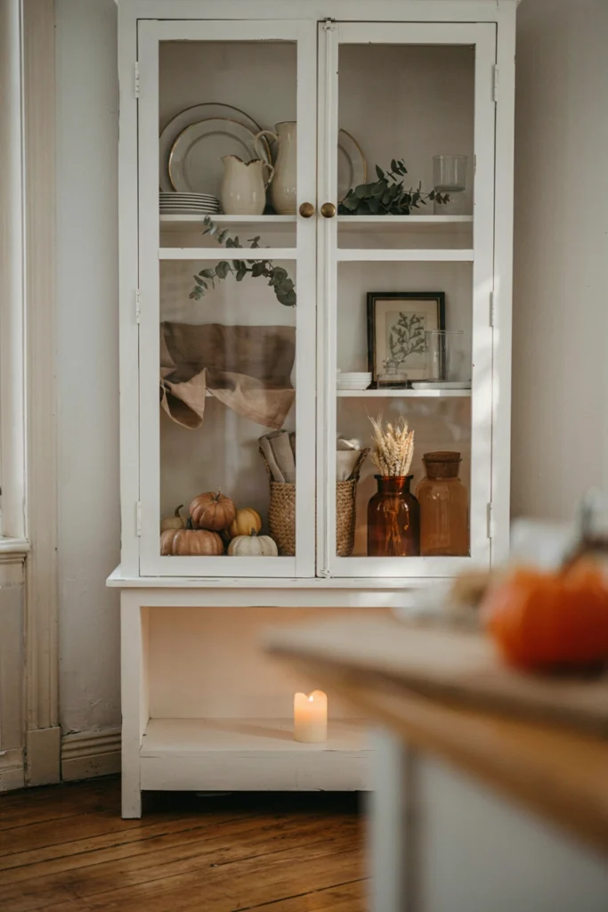 Vintage Fall Kitchen Hutch Display
