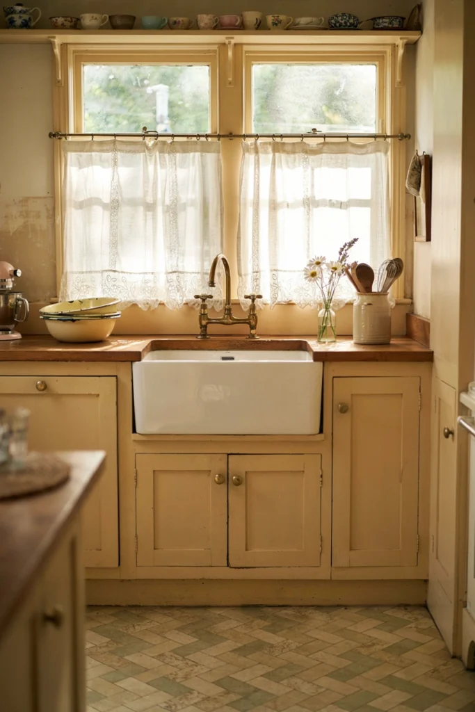 Vintage Lace Curtain Window Styling