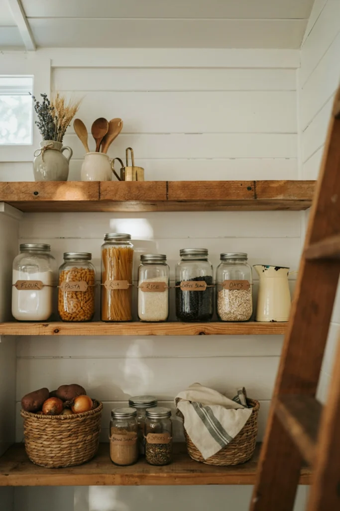 Vintage Pantry Glass Jar Organization